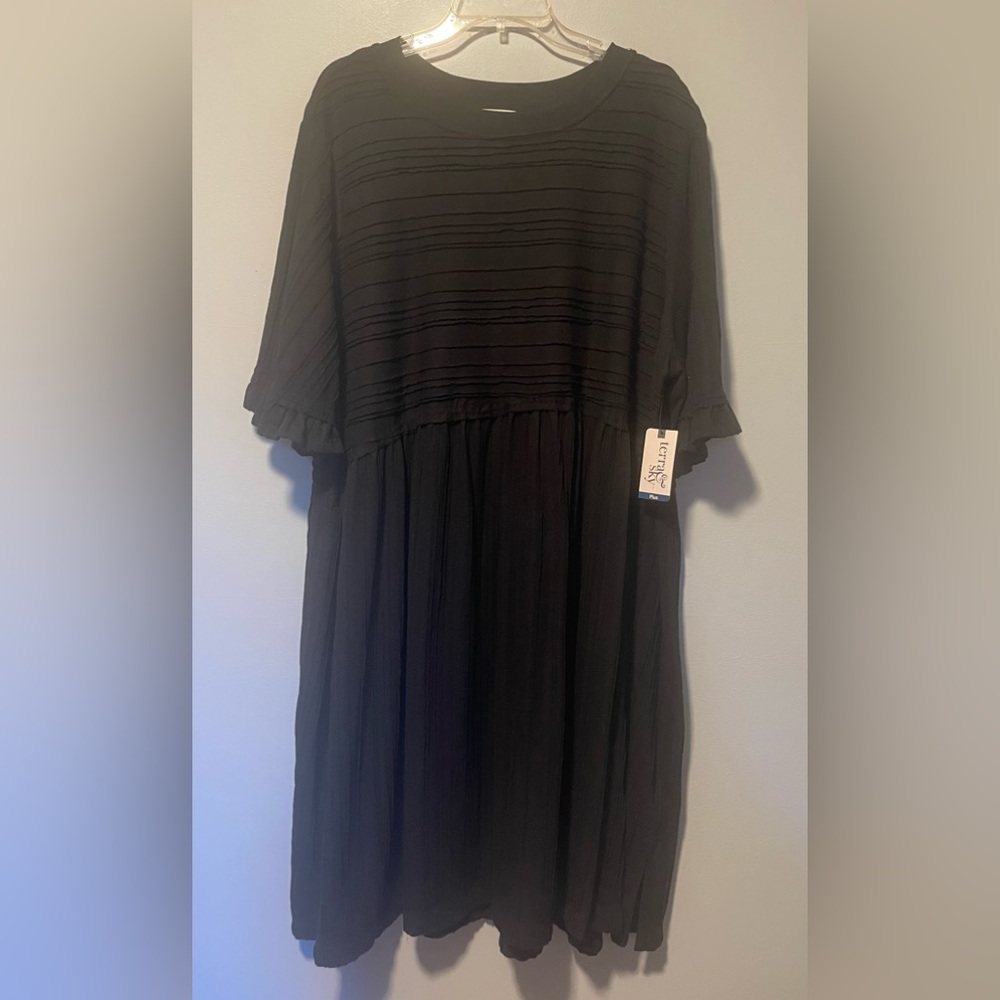 NWT terra & sky Ladies Black Dress  Sz 2X